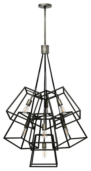 Hinkley Fulton Medium Seven Light Multi Tier, Aged Zinc
