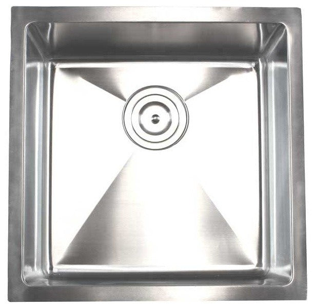 Stainless Steel Undermount Single Bowl Kitchen/Bar/Prep Sink, Brushed Stainless
