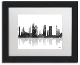 Watson 'Houston Texas Skyline BG-1' Art, Black Frame, 11"x14", White Matte