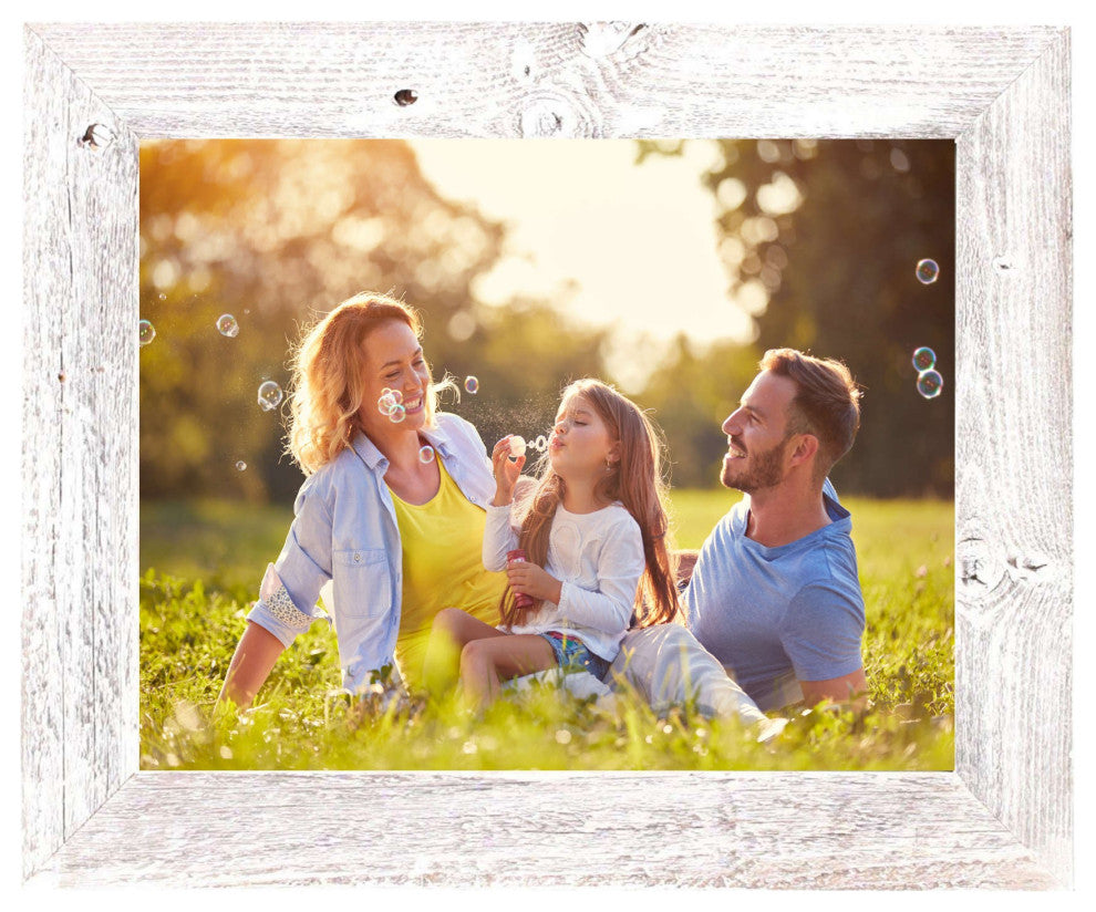 14" x 18" White Wash Wood Picture Frame