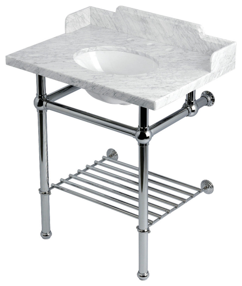 LMS30MBB1 30" Console Sink with Brass Legs (8-Inch, 3 Hole)