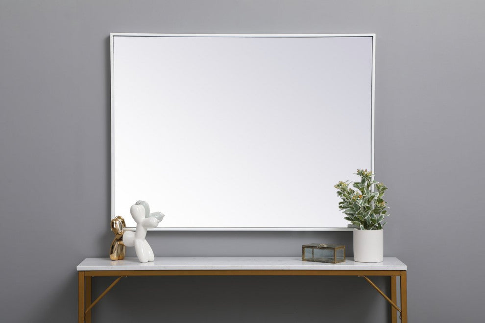 Elegant Decor MR43040WH Metal Frame Rectangle Mirror, 30"x40", White