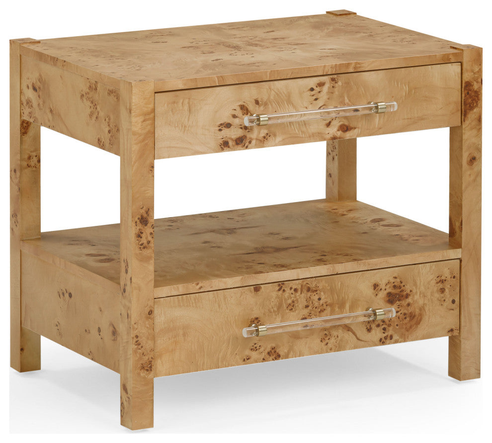 Brandyss Nightstand, Honey Burl