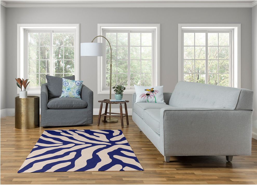 Animal Stripe Spring Chenille Rug, Purple, 4'x6'