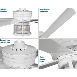 Midvale 5-Blade 56" AC Motor 2-Light Coastal Ceiling Fan, White