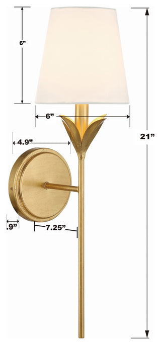 Broche 1-Light Antique Gold Wall Mount