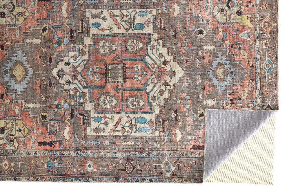 Weave & Wander Prescott Machine Washable Area Rug, Gray/Multi, 7'10"x9'10"