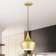 Waldorf 1-Light Soft Gold Pendant, Polished Brass Accents
