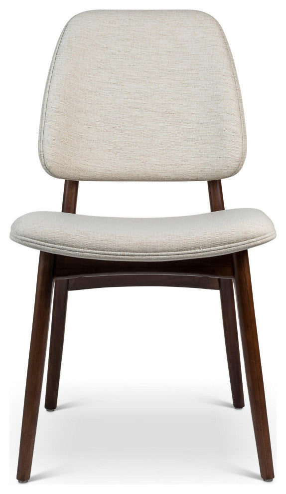 Modern Brazilian, Ariel, Side Chair, Nogal/Medley Ivory