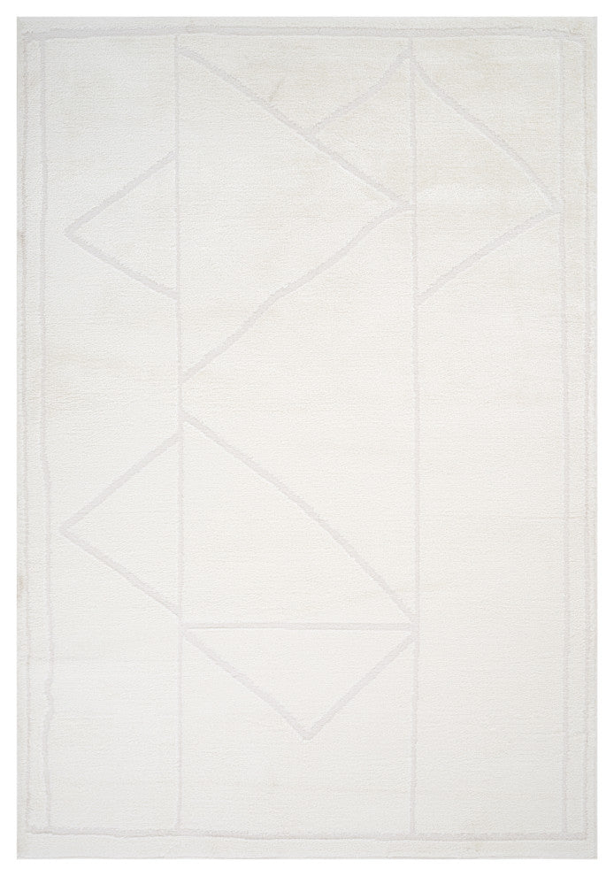 Monotone Moroccan Ivory Power-Loom Area Rug 5' x 7'6"