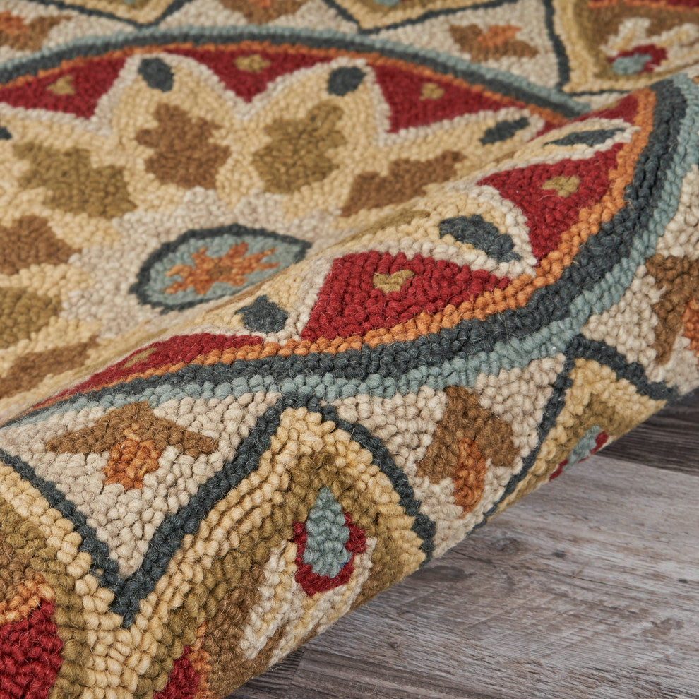 Red Sunflower Area Rug, 4' Round