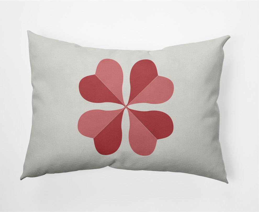Lucky Clover St. Patrick's Day Decorative Lumbar Pillow, Ligonberry Red, 14x20"