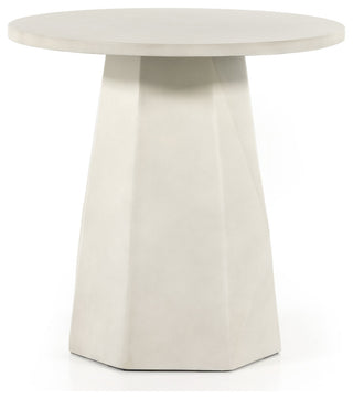 Bowman Outdoor End Table-White Concrete