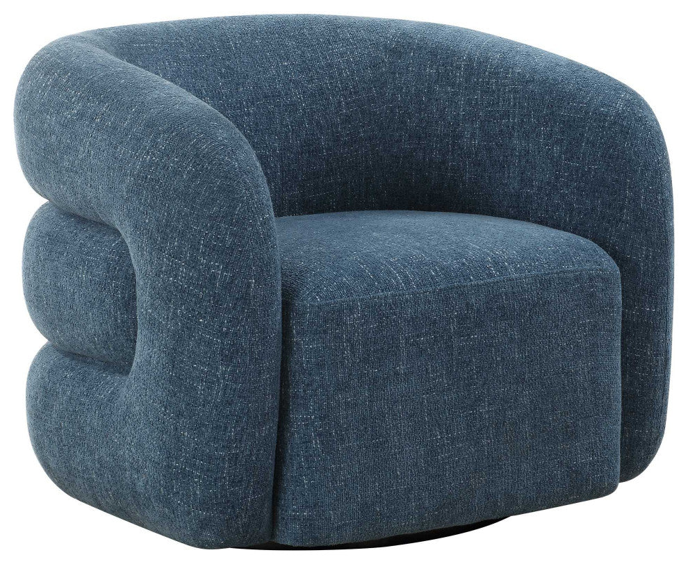 Uttermost Junie Blue Swivel Barrel Chair
