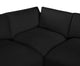 Ease Fabric Upholstered L-Shaped Modular Sectional, Black, 6 Piece: 3 Corner, 3 Armless