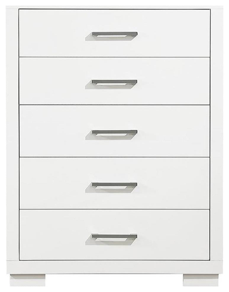 Coaster Jessica Contemporary Wood 5-Drawer Rectangular Chest in White