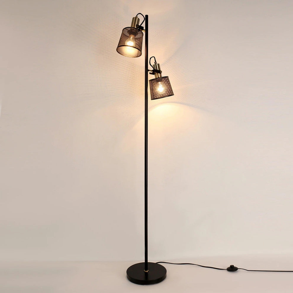 Vintage LED Adjustable Double Head Floor Lamp