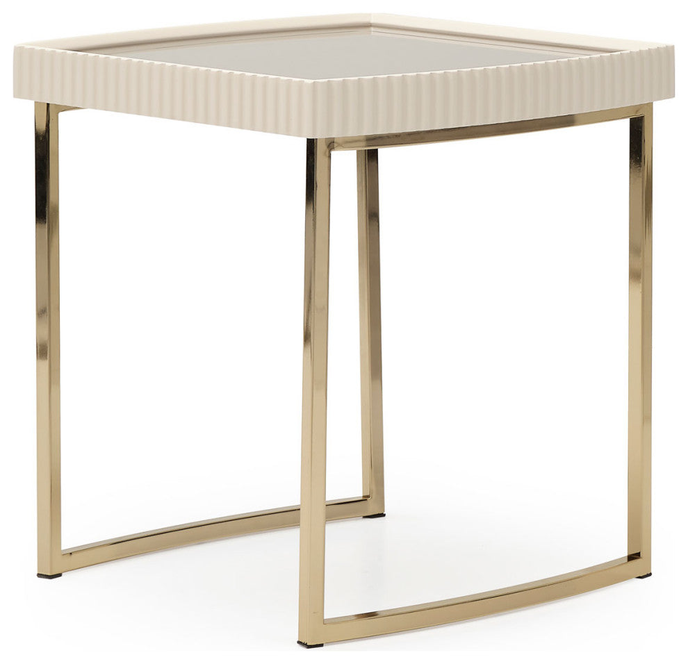 Lisbon Side Table, Silken Matte Cream