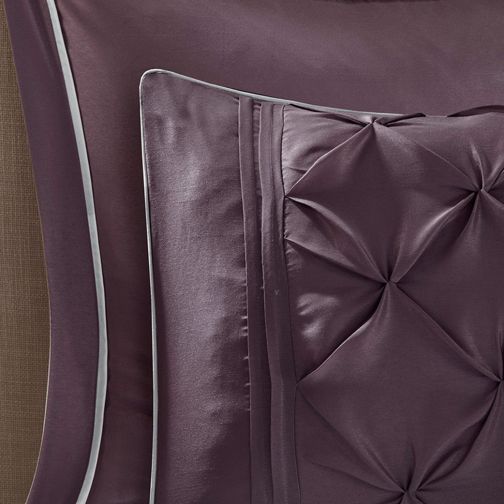 Madison Park Essentials Joella 24 Piece Room, a Bag, Plum