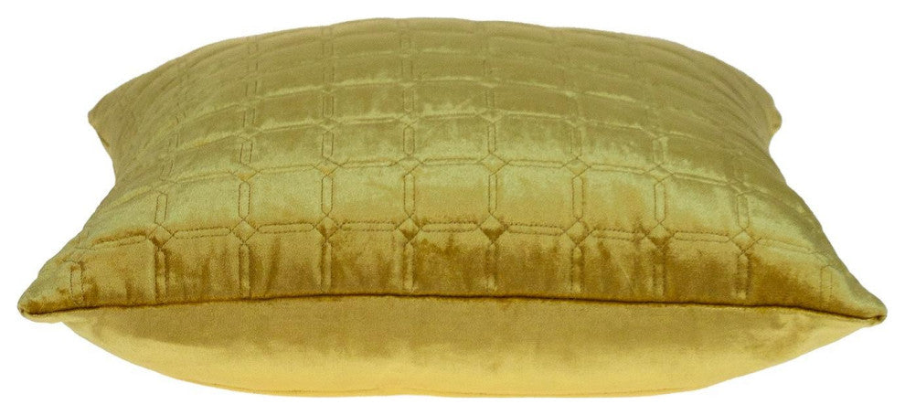 Yellow Quilted Decorative Throw Pillow