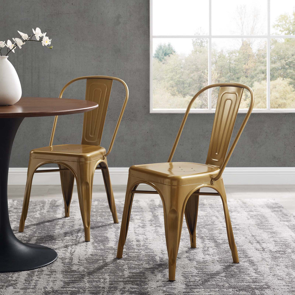 Promenade Bistro Dining Side Chair Set of 2 EEI-3859-GLD