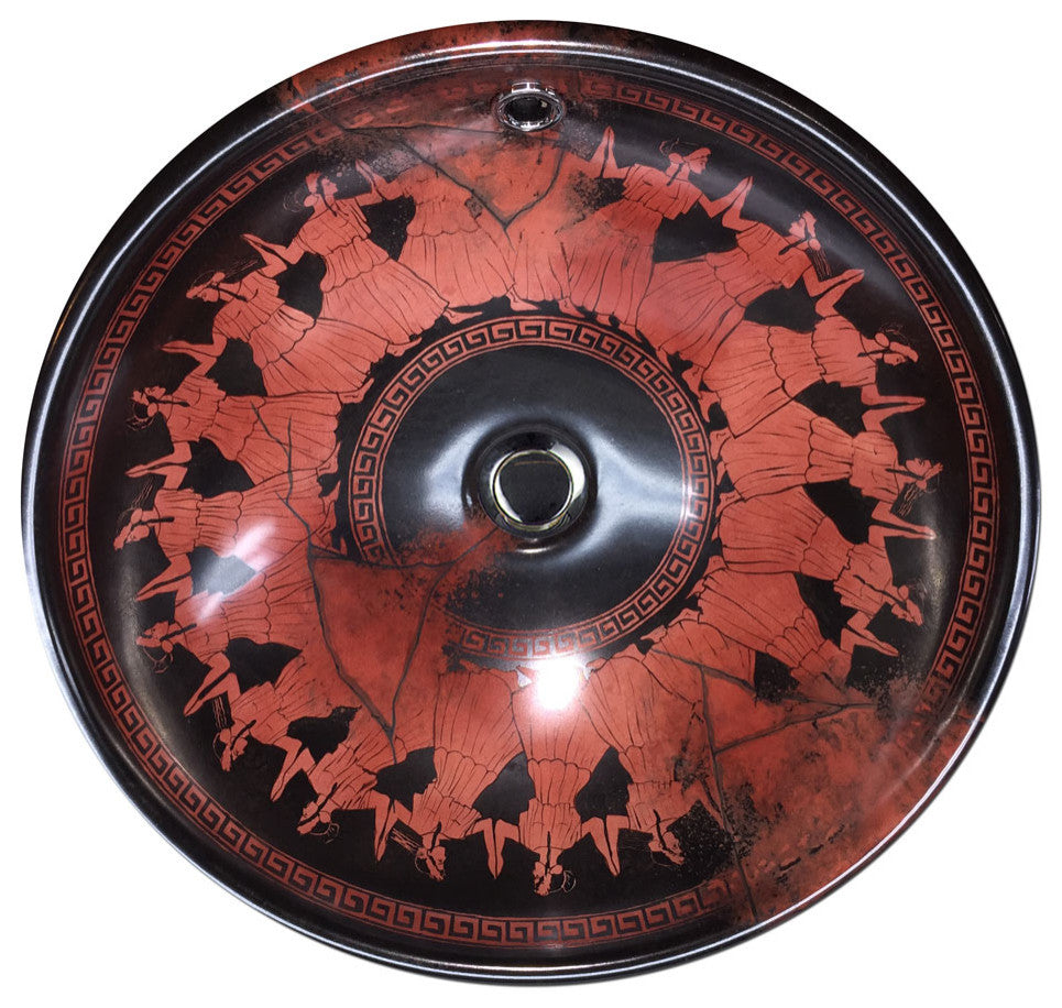 Hand Painted Sink " Grecian Dancers " Nice Vessel Sink
