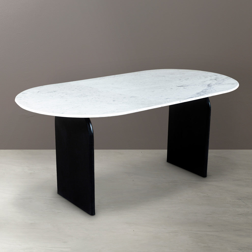 Terra Marble Top Oval Dining Table