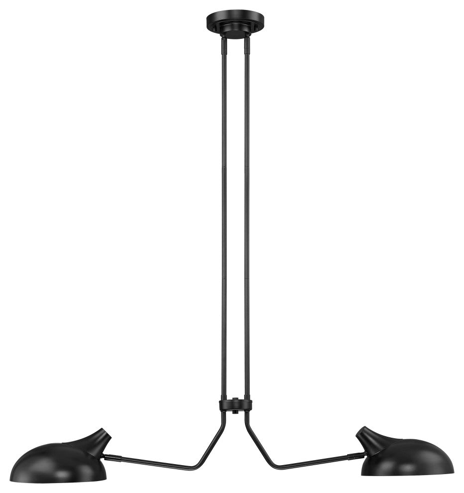 Zlite 1942-2L-MB 2-Light Island, Matte Black Outer/Gold Inner