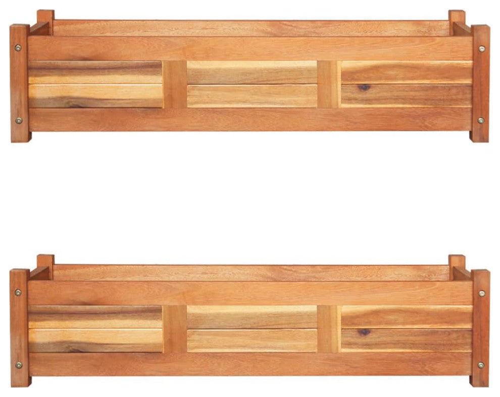 Vidaxl Garden Raised Beds 2-Piece Acacia Wood 39.4"x11.8"x9.8"