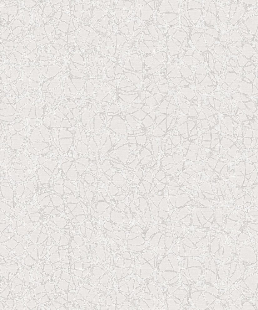 Natural Faux 2, Modern Geometric Stone Wood Rustic Wallpaper, White, Sample