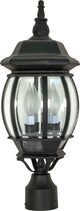 Nuvo Central Park 3-Light Incandescent Outdoor Light Fixture, Textured Black