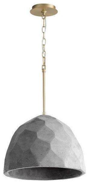 Oxygen Lighting 3-663-1540 Maria 1-Light Pendant Light, Dark Gray / Aged Brass