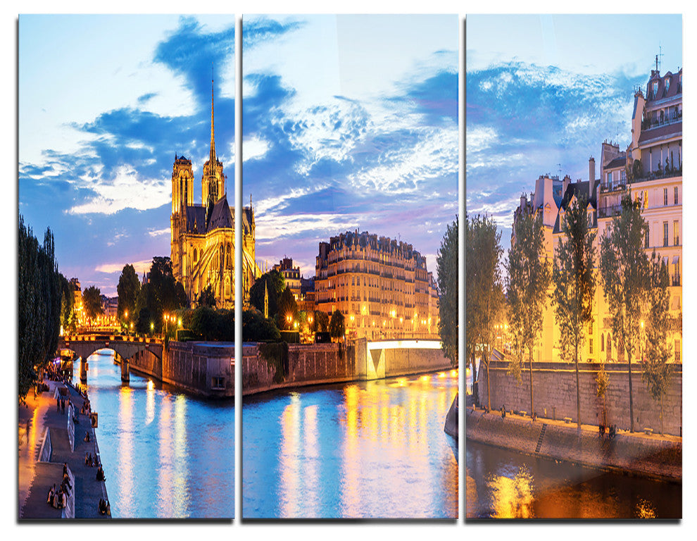 "Notre Dame Cathedral" Photography Metal Wall Art, 3 Panels, 36"x28"