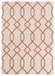 Lima Contemporary Area Rug, White and Orange, 3'x5'