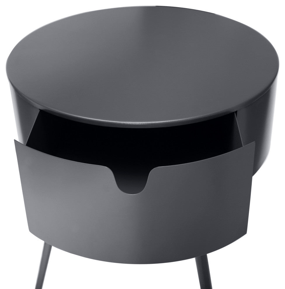 Bali Metal Side Table/Nightstand, Gray