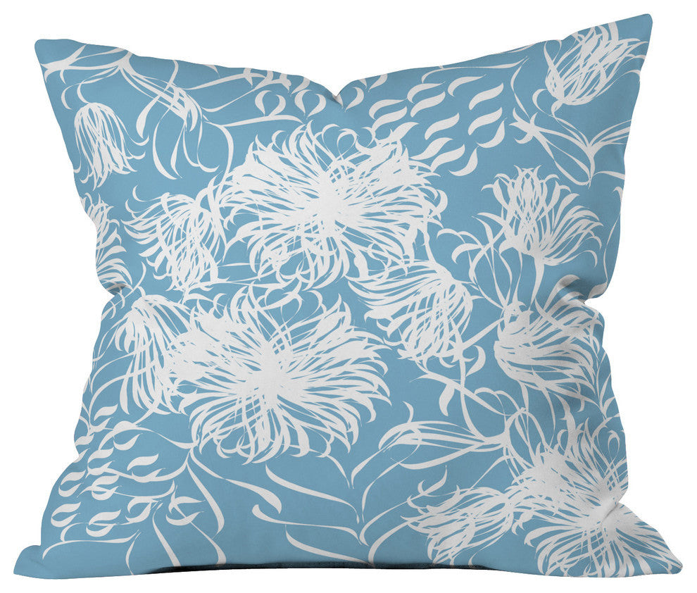 Vy La Cool Breezy Blue Outdoor Throw Pillow, 18x18x5