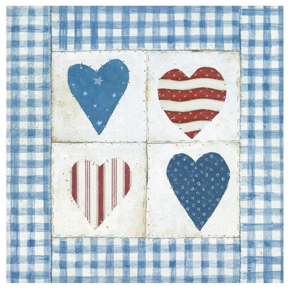 "Americana Hearts II" Digital Paper Print by David Carter Brown, 26"x26"