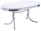 Oval Dining Table, Glossy White and Chrome