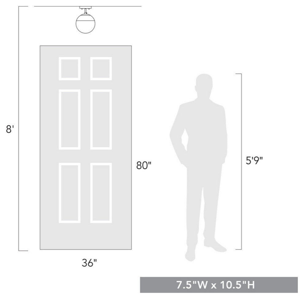 Dixon Semi-Flush, Aged Brass With Opal Glass and Aged Brass Cap, Aged Brass With