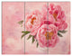 Peony Flowers in Vase on Pink, Floral Triptych Canvas Art Print, 36x28, 3 Panels
