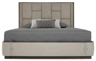 Aico Roxbury Park 5 PC Queen Multi-Panel Platform Bed Set in Slate w 2 NTD