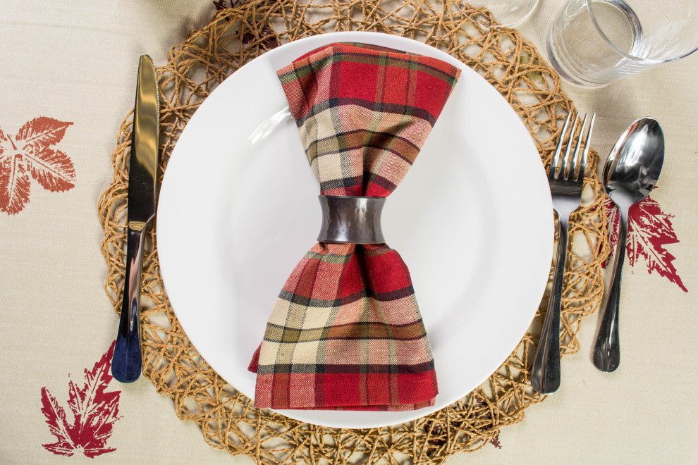 Pum-Packin Spice Plaid Na-Packin, Set Of 6