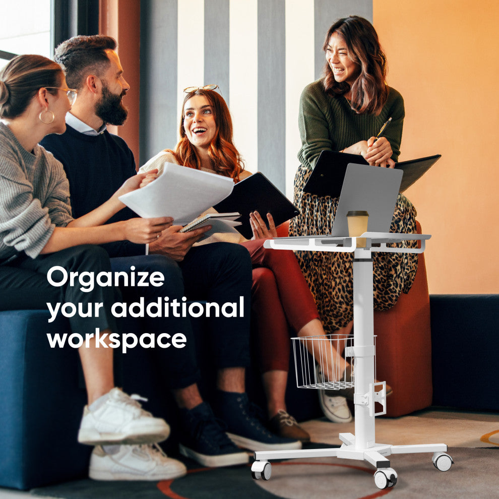 ONKRON Rolling Laptop Stand - Computer Cart With Wheels - Desk up to 17.6 lbs