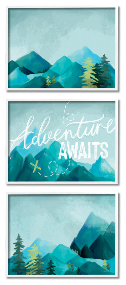 Icy Panoramic Adventure Awaits Outdoor Motivational Phrase, 3pc, each 30 x 24