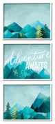 Icy Panoramic Adventure Awaits Outdoor Motivational Phrase, 3pc, each 30 x 24