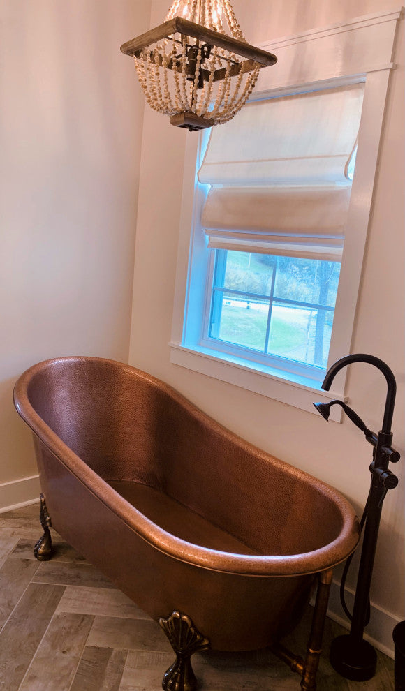 Heisenberg 5'6" Copper Freestanding Clawfoot Bathtub With No Overflow