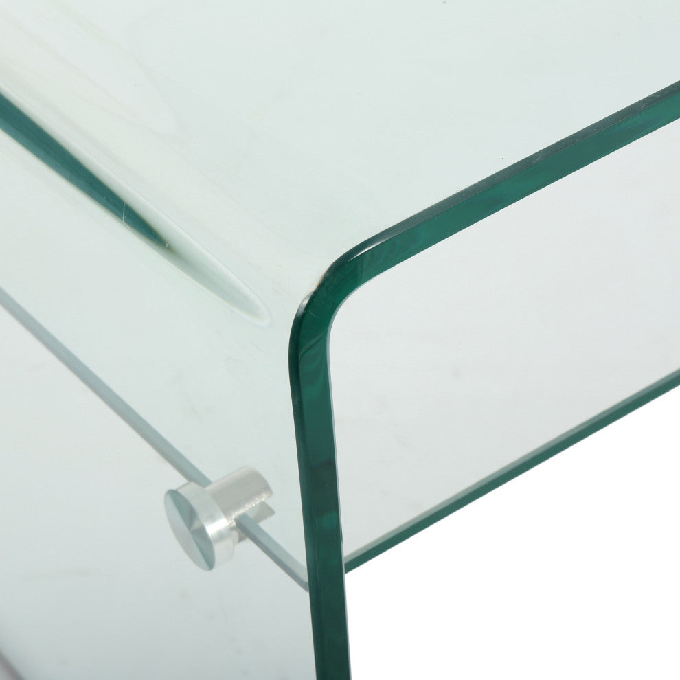GDF Studio Classon Glass Rectangle Coffee Table With Shelf