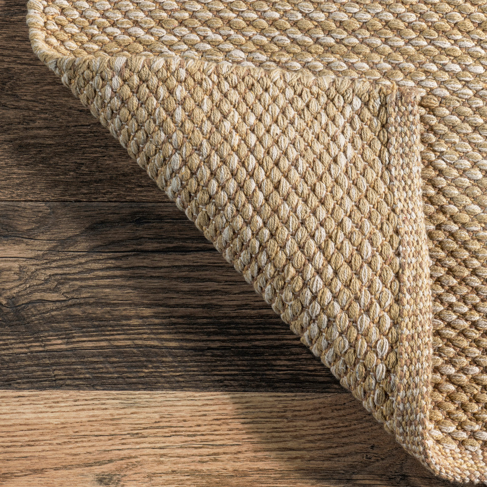 Nuloom Handwoven Solid Area Rug, Tan 7'6"x9'6"