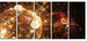 Brown World Bubbles Water Drops, Floral Canvas Art Print, 60"x28", 5 Panels