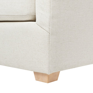 Ada 83" Flared Arm Contemporary Sofa With Lumbar Pillows, Flax White Linen